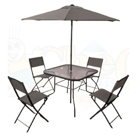 Juego de terraza con sombrilla